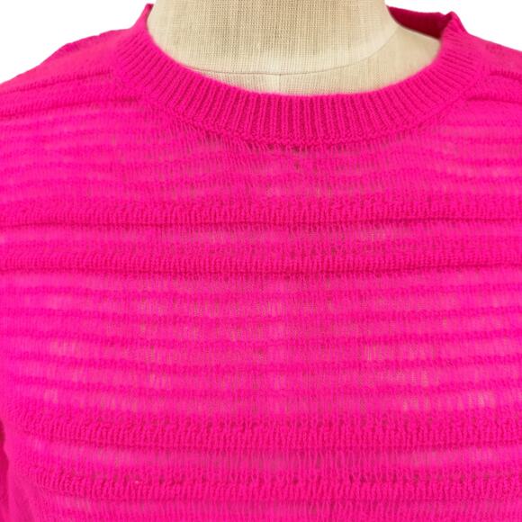 Anthropologie Pilcro Cashmere Sweater Hot Pink Cropped Oversize Size M/L NEW - Picture 2 of 6